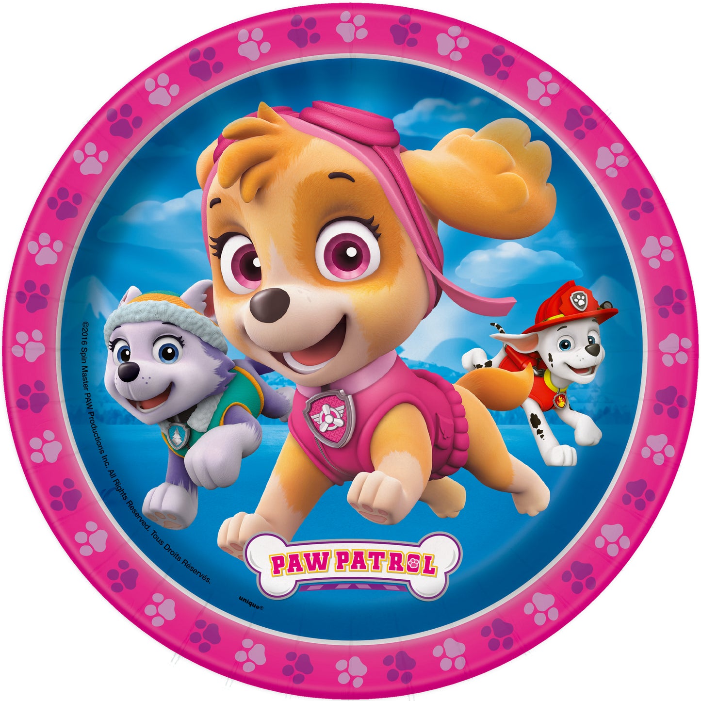 7" Plate Paw Patrol 8ct