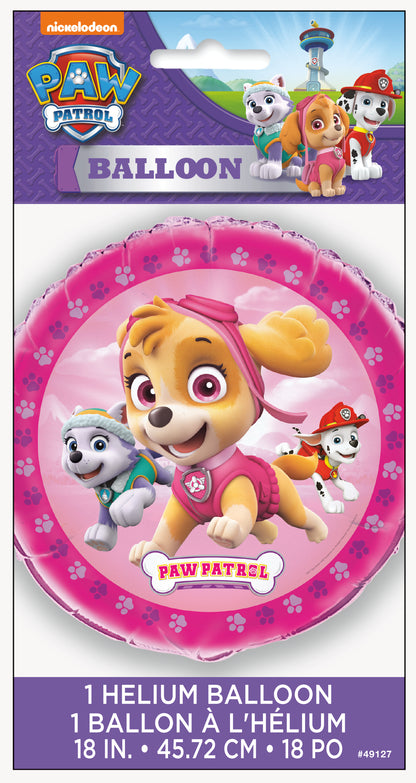 Globo metálico de la Patrulla Canina para niña, 45 cm