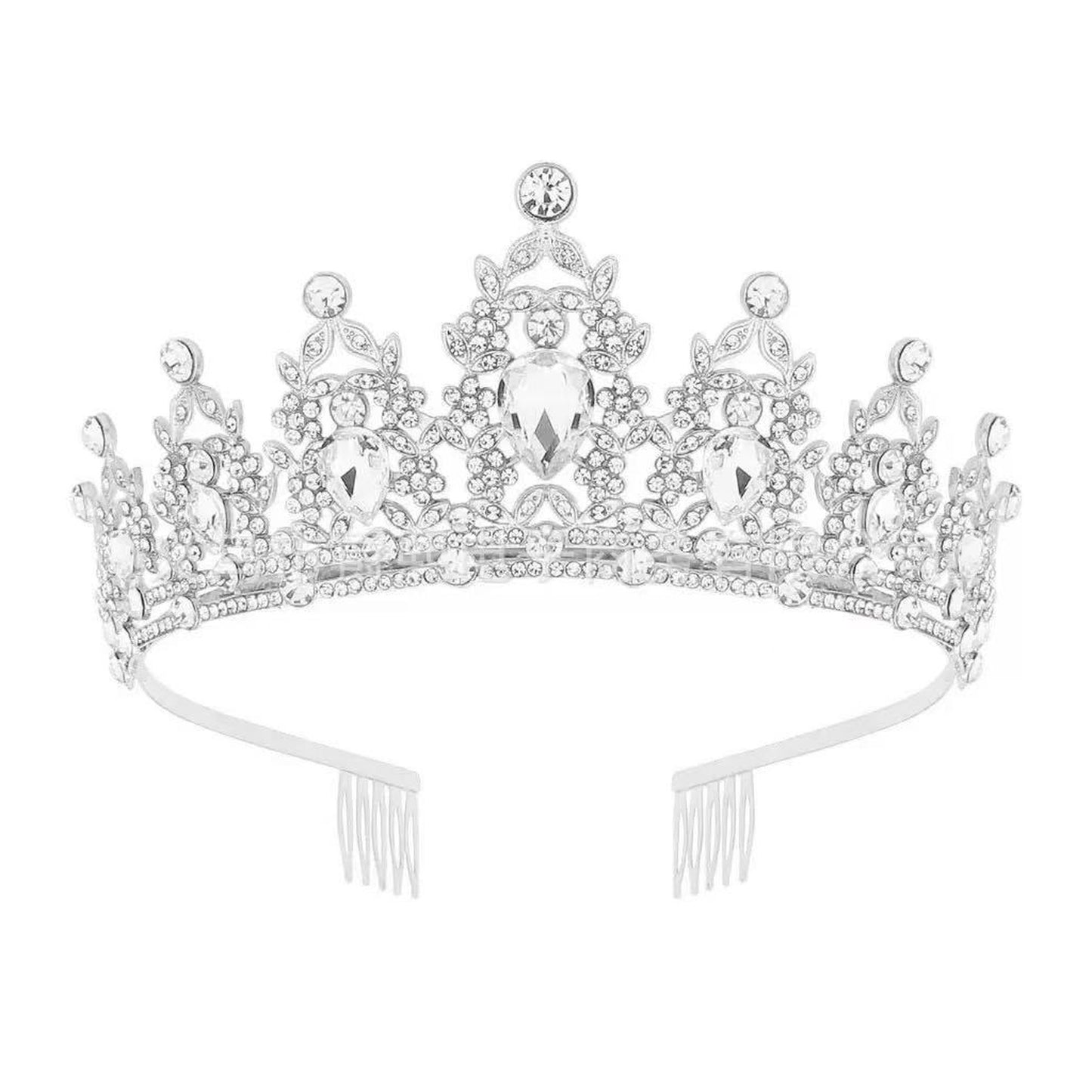 Rhinestone Crown Silve