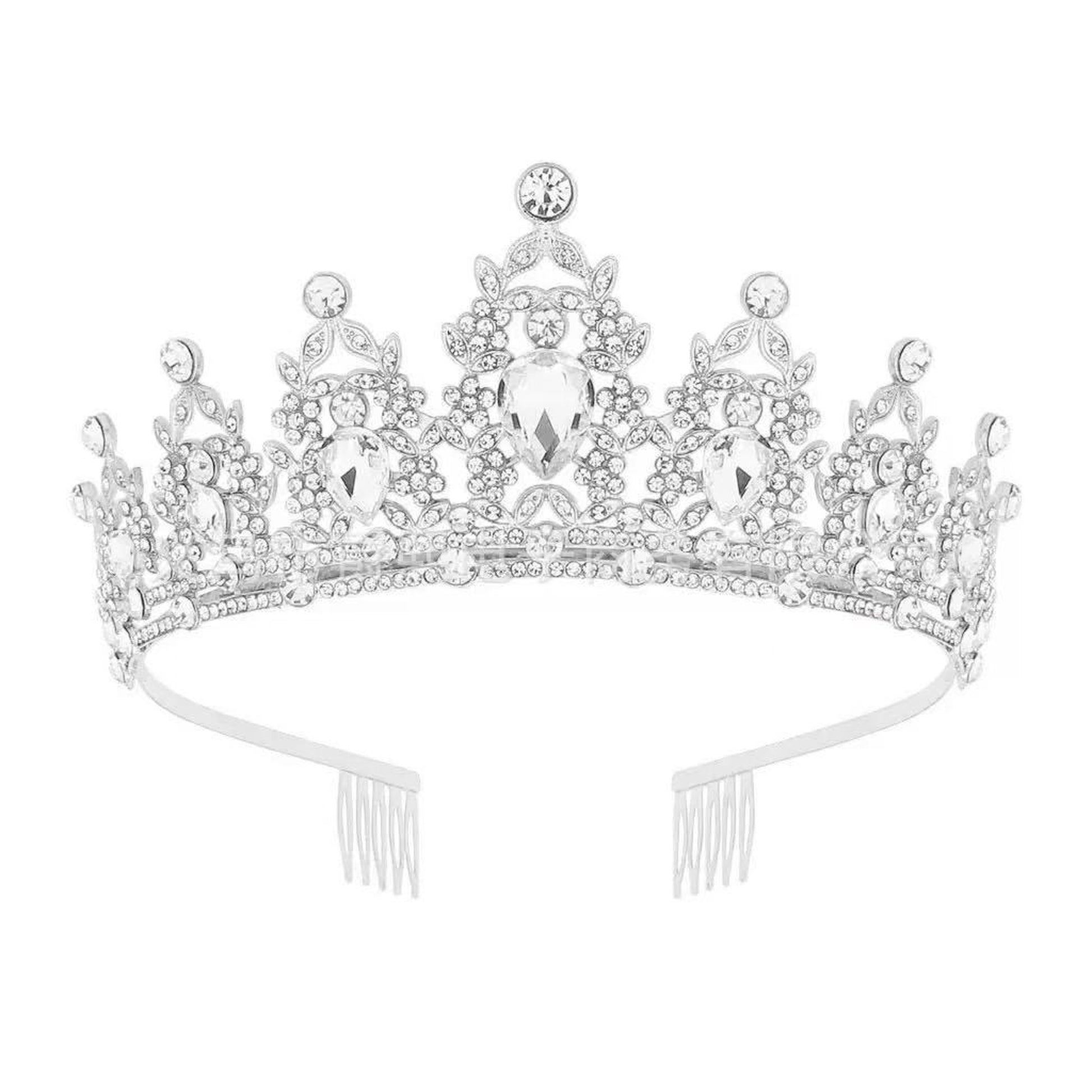 Rhinestone Crown Silve