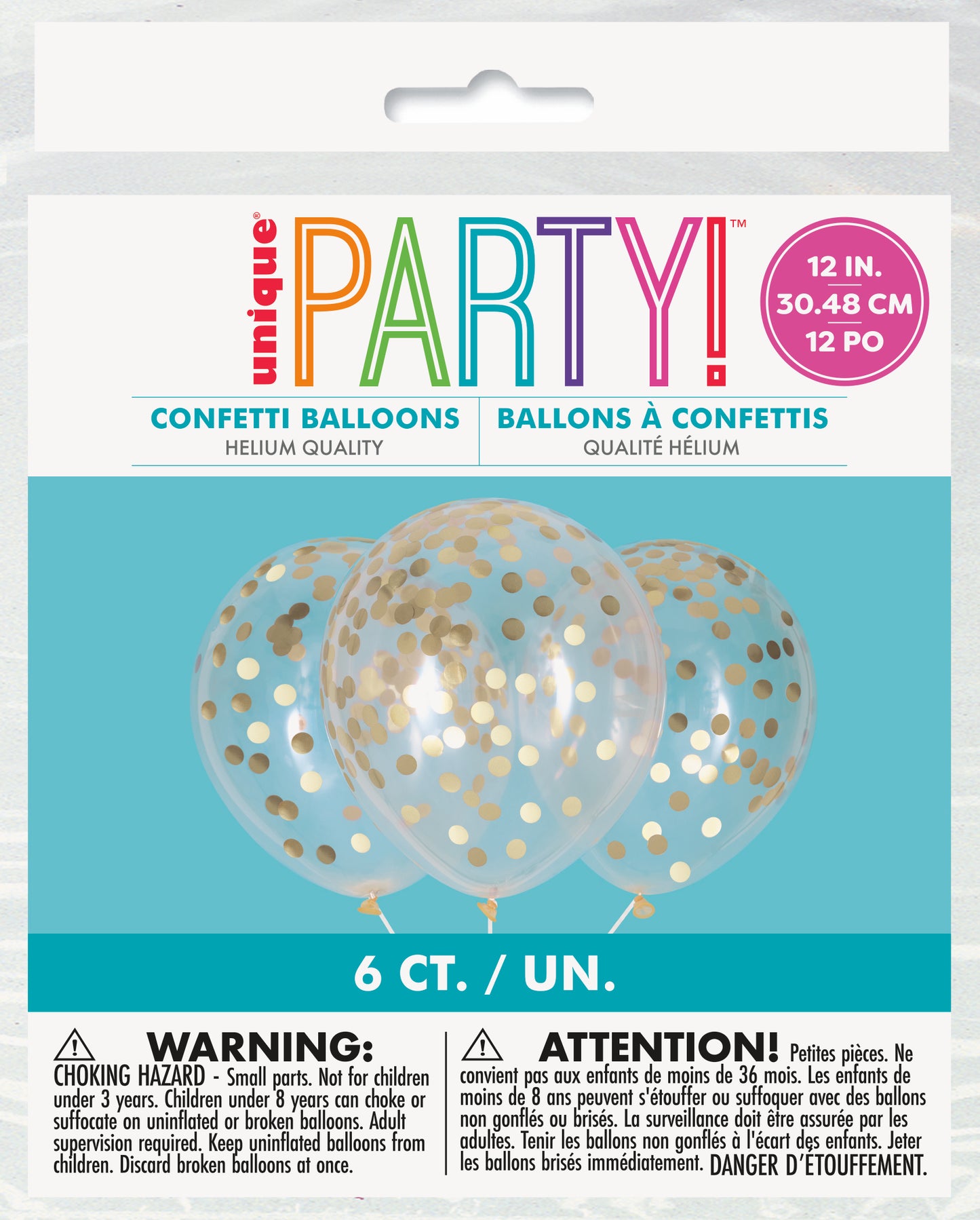 Confetti Gold 6ct Latex Balloon 12"