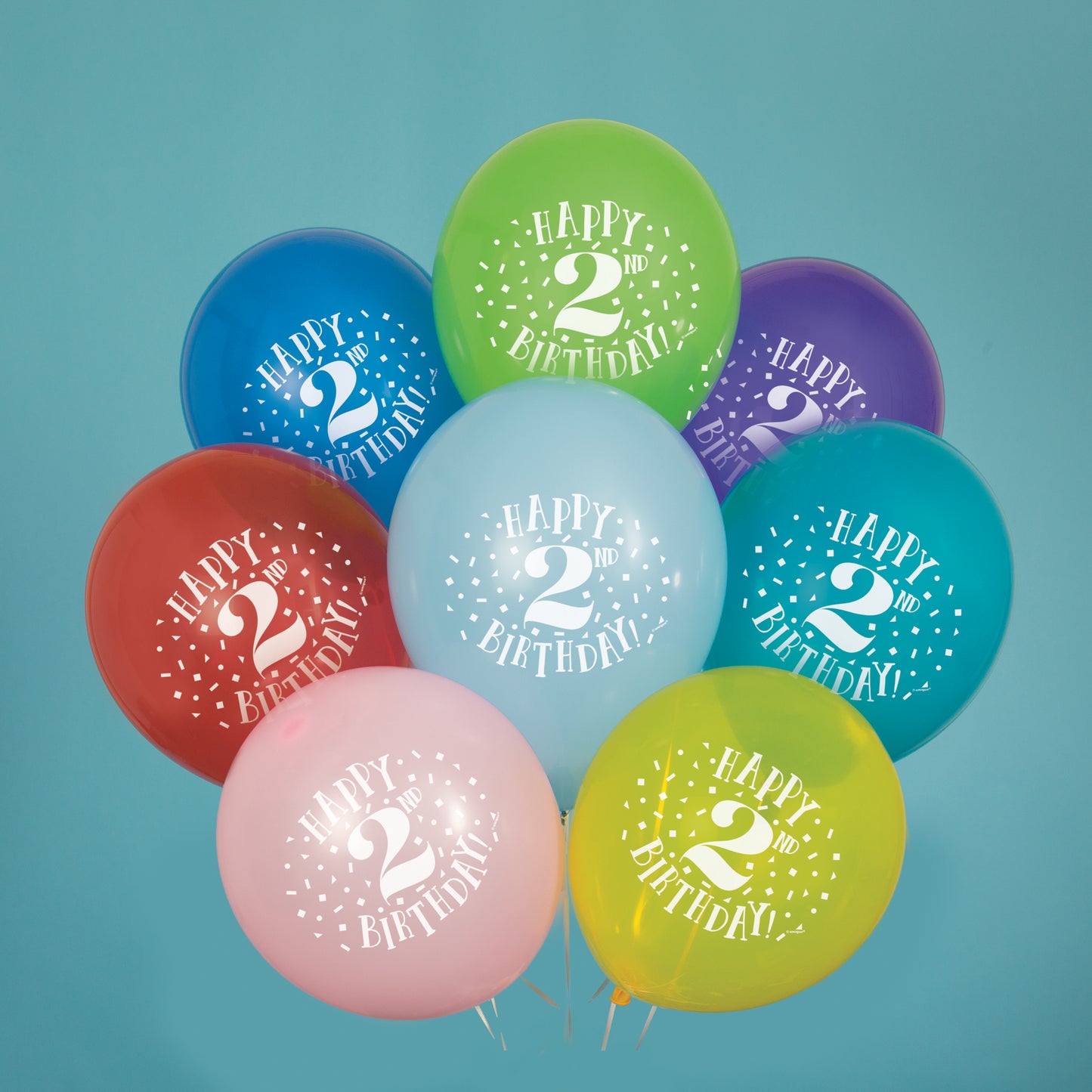 2nd Birthday 8ct Latex Balloon 12"