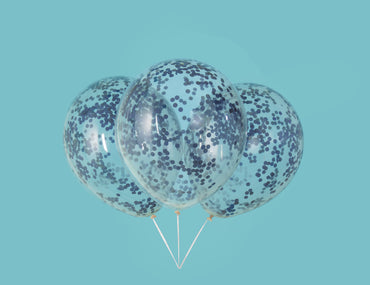 Confetti Blue 6ct Latex Balloon 12"