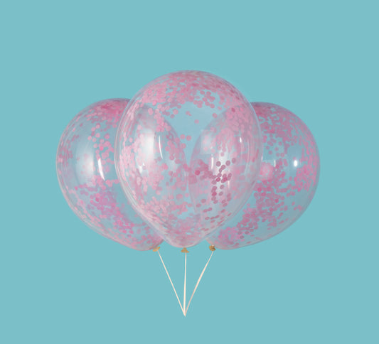 Confetti Pink 6ct Latex Balloon 12"