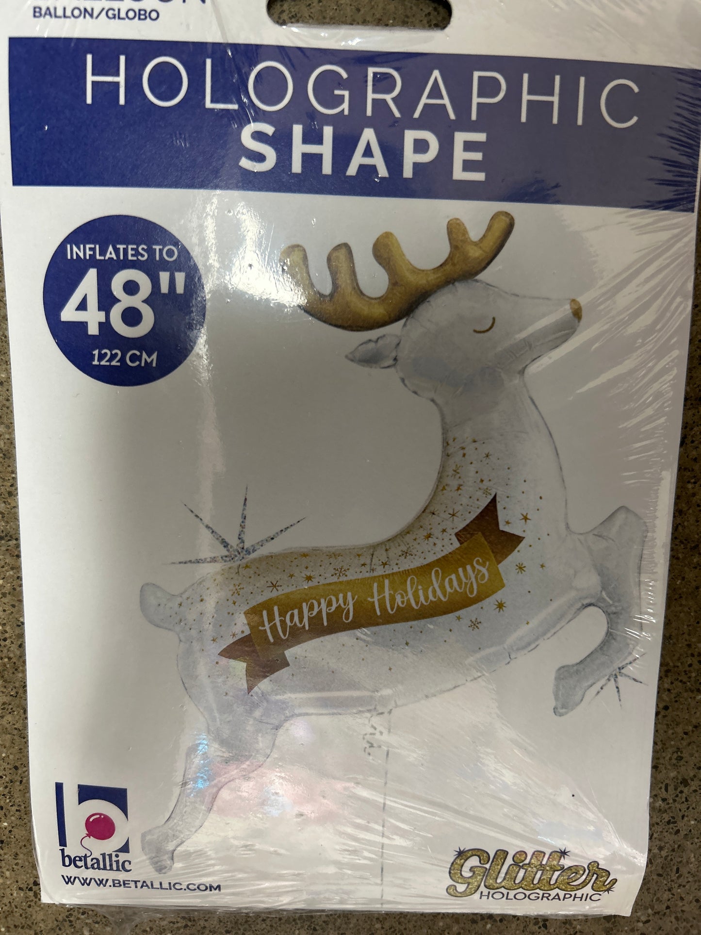 Glistening Holiday Reindeer Foil Balloon 48"