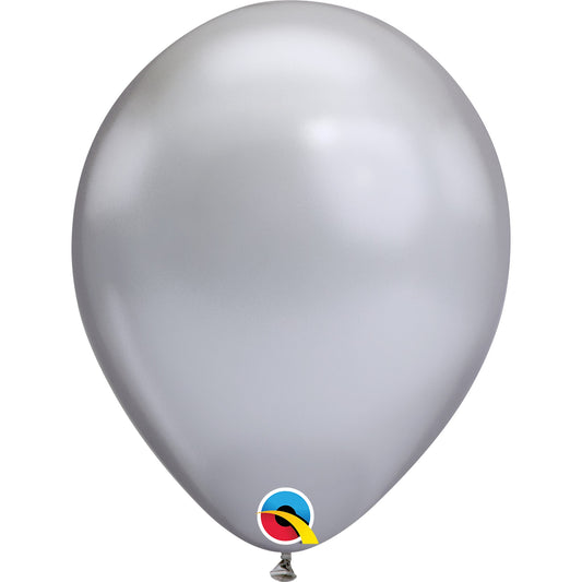 Qualatex Balloon Chrome Silver 25ct Latex Balloon 11"