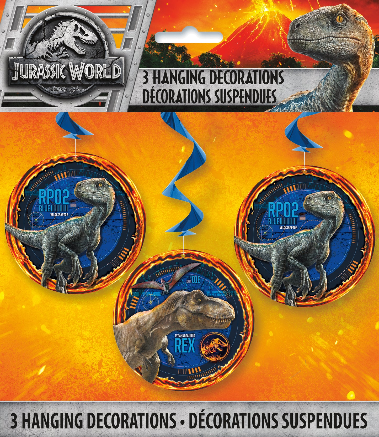 Swirl Decoration Jurassic World 3ct