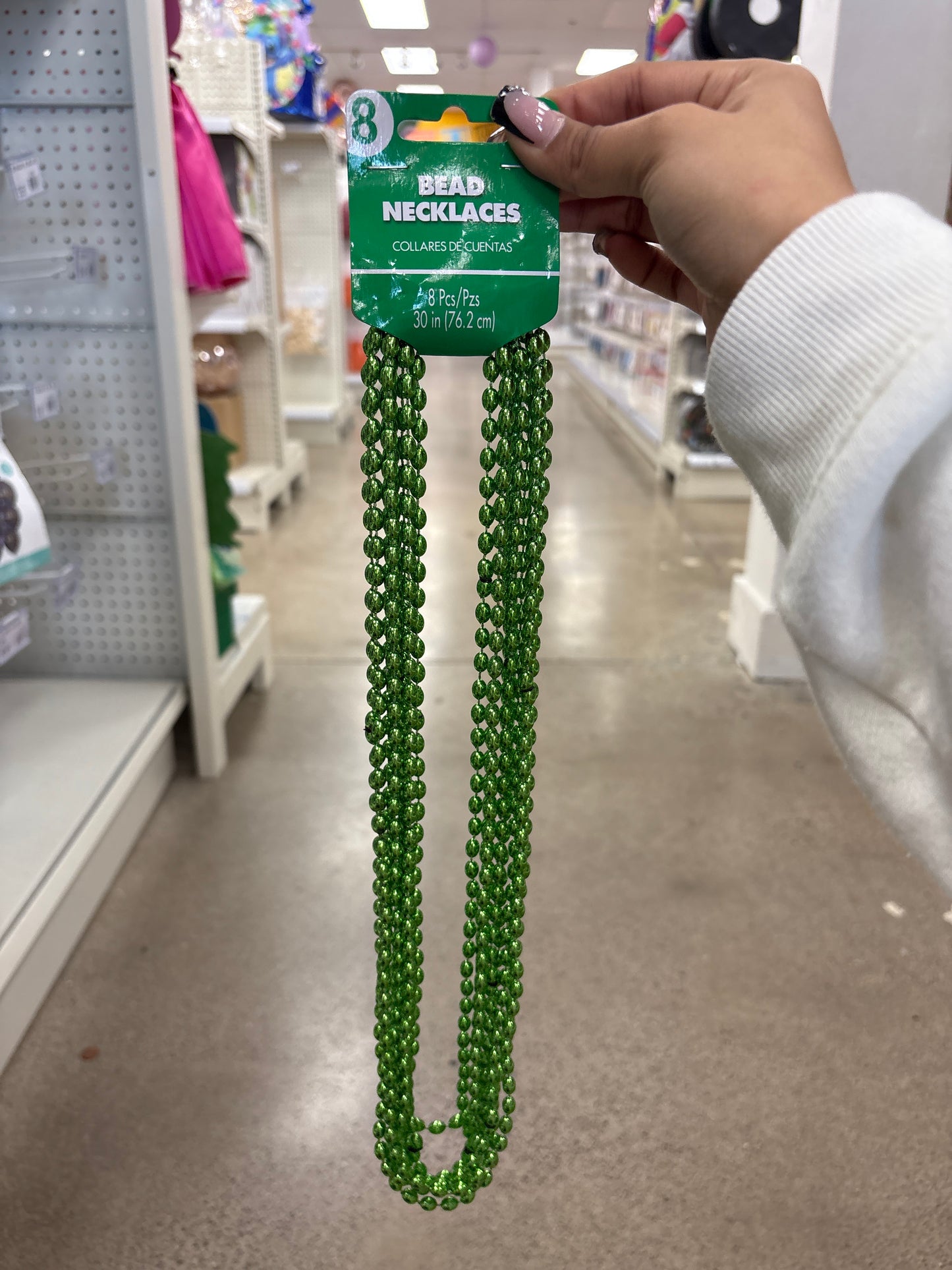 Bead Necklace Green 8ct