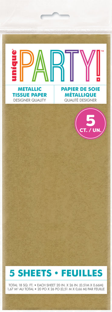 Assorted Gold Tissue Sheet 5ct