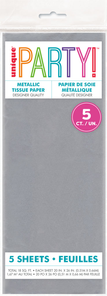 Assorted Silver Tissue Sheet 5ct