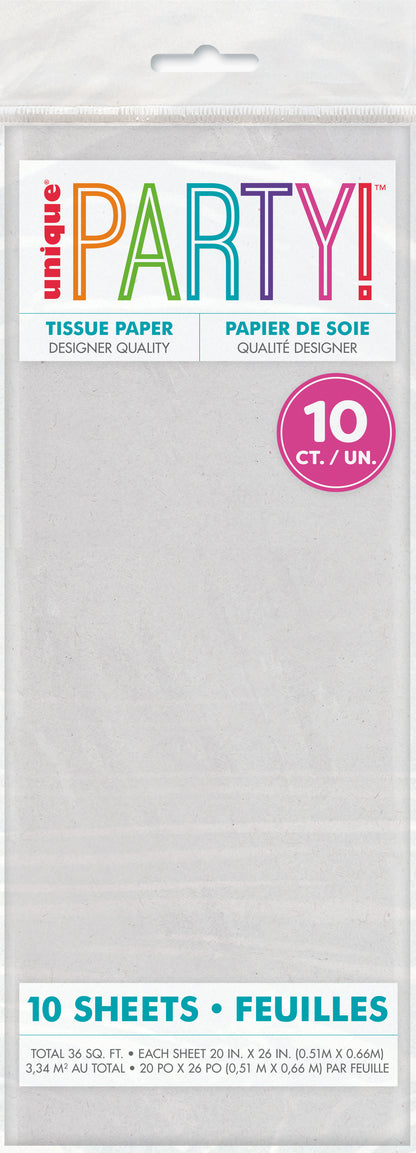 Hojas de papel de seda surtidas blancas, paquete de 10