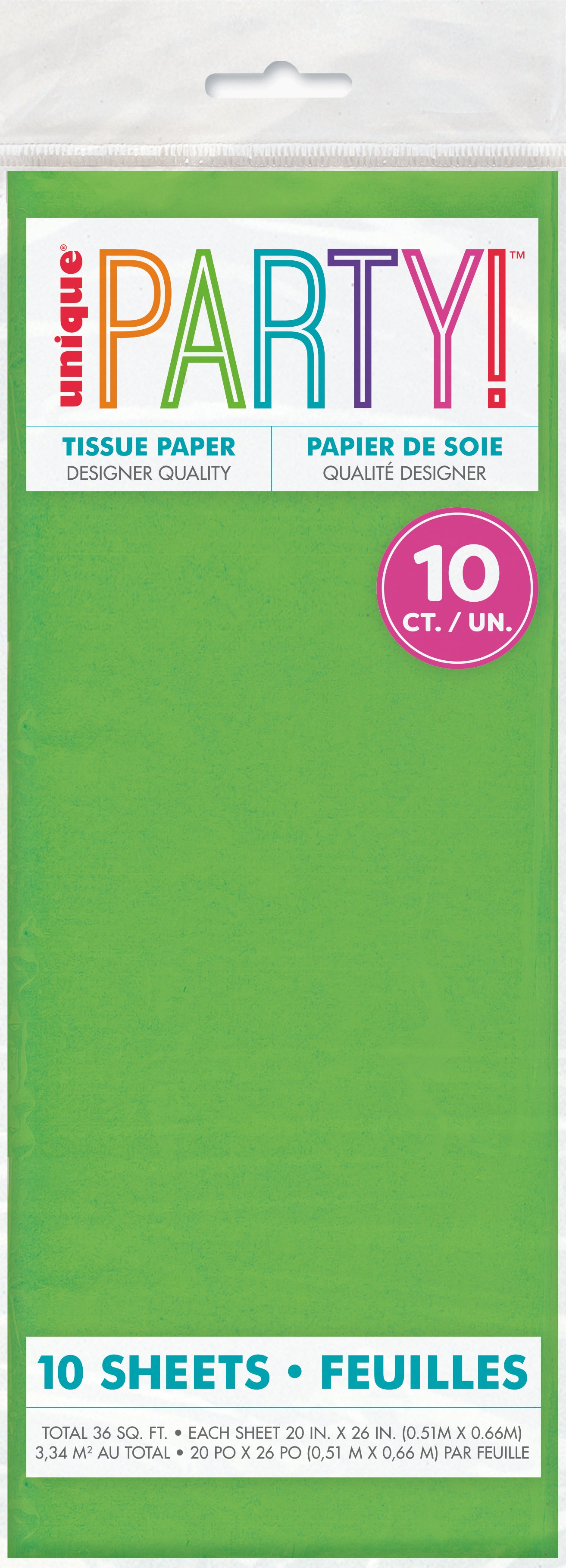 Hojas de papel de seda verde limón surtidas