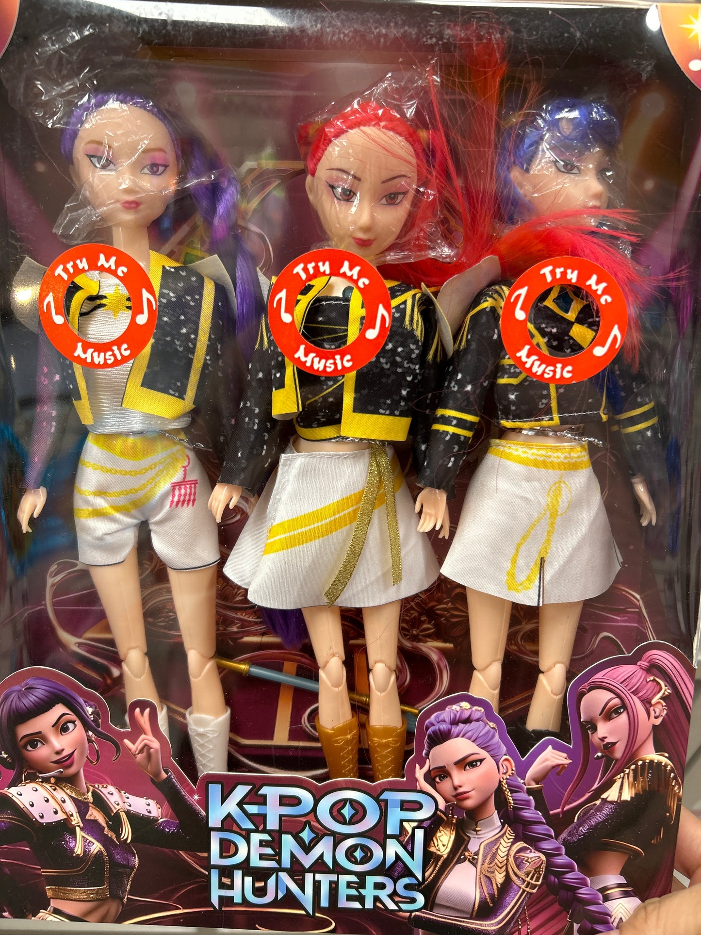 Muñeca Musical K-Pop Set de 3 piezas         Negro/Blanco