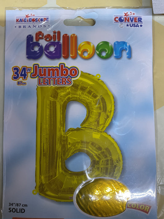 34” Gold Letter ‘B’ Balloon