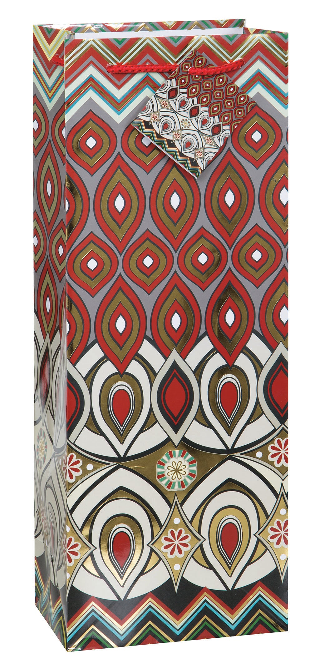 Crimson & Gold Wine Bag