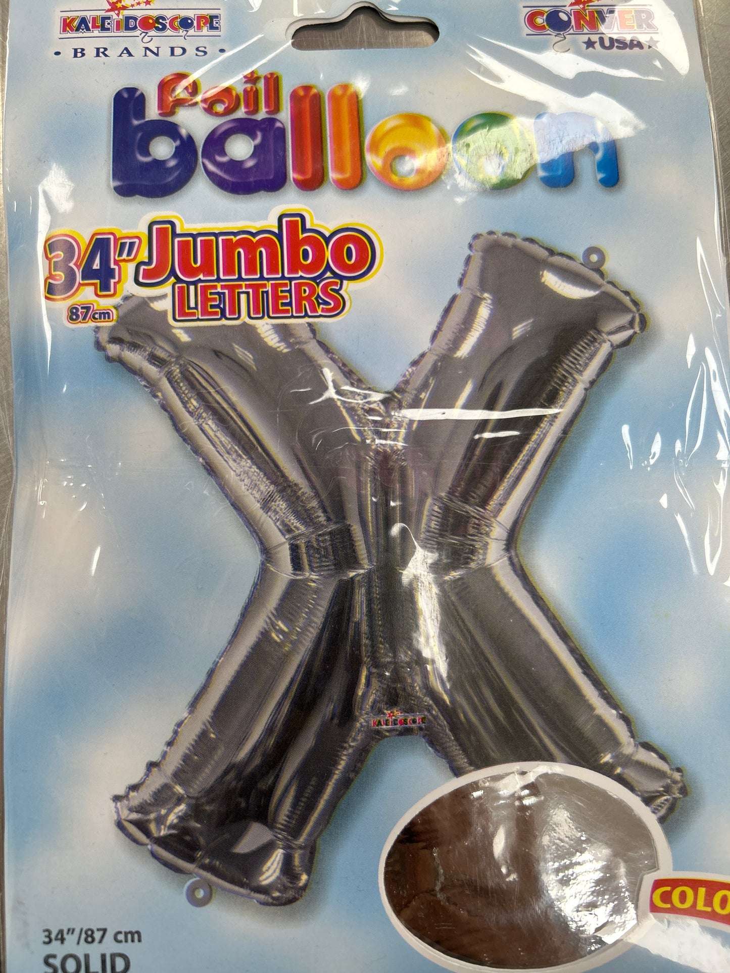 34” Silver Letter ‘X’ Balloon