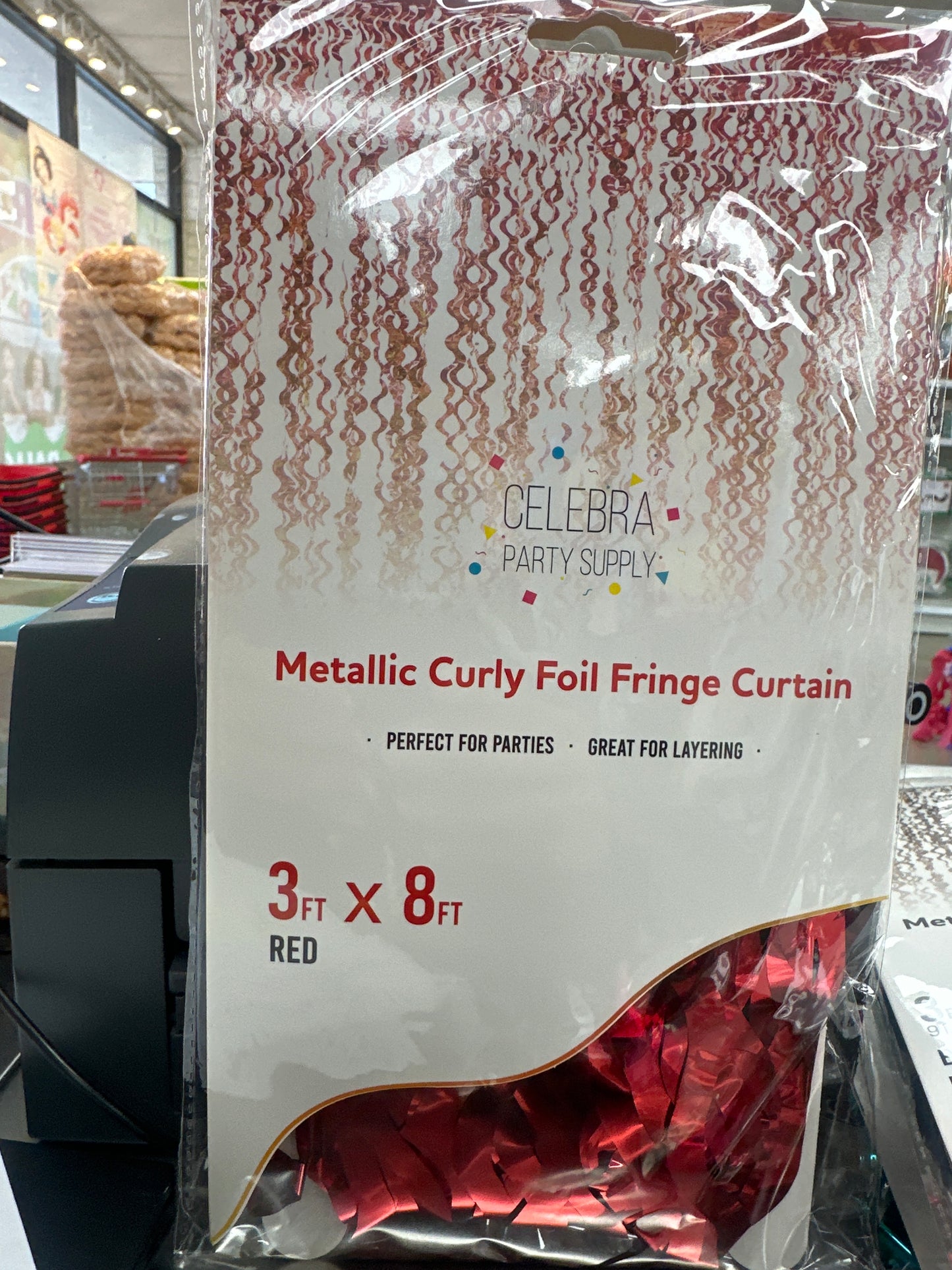 Cortina Metálica de Aluminio Rizada Rojo