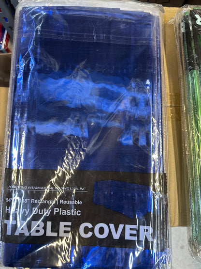 Plastic Foil Table Cover Royal Blue