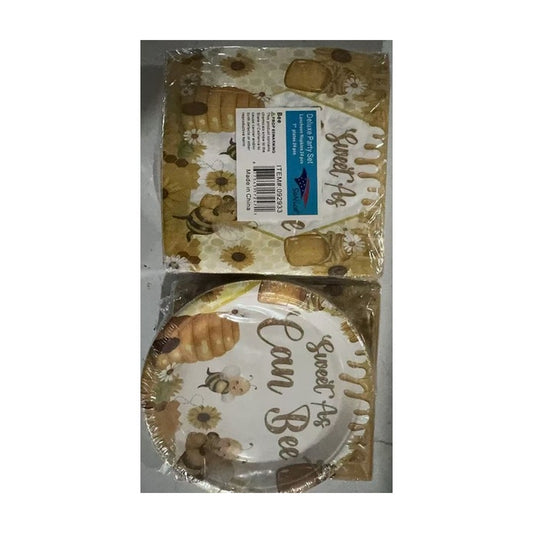 7" Plate With Napkin Set Bee 24pcs