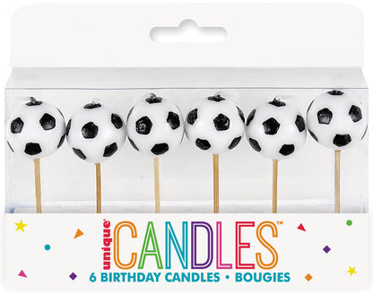 Velas de fútbol 6 pzs.