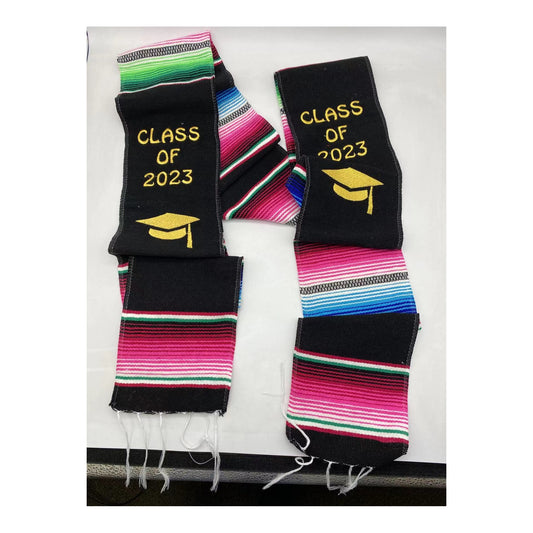 (c) Sarape Graduation Stole Black