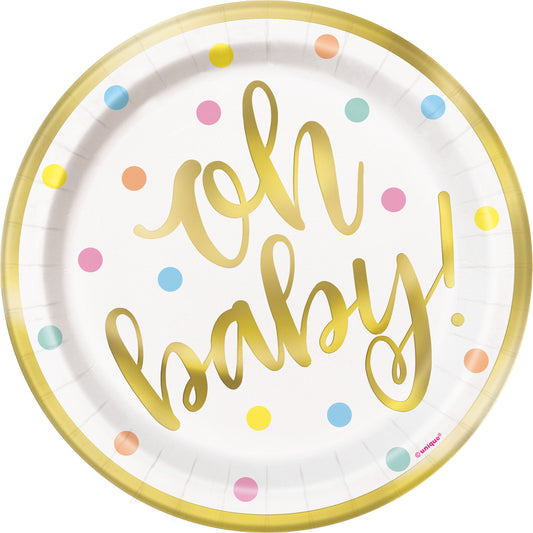 7" Plate Oh Baby 8ct