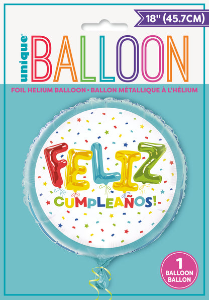 Globo de lámina "Feliz Cumpleaños" 18"