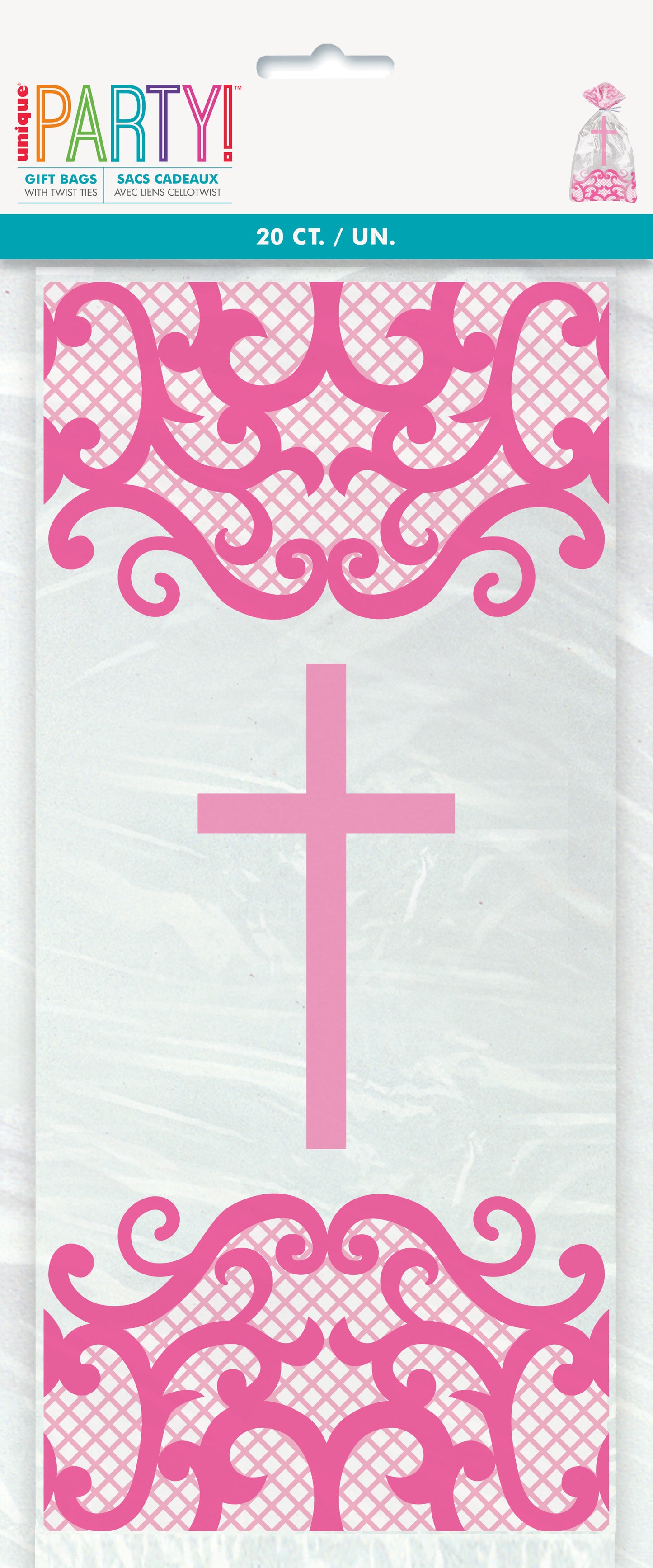 Cellophane Bag Communion Pink 20ct