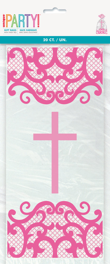 Cellophane Bag Communion Pink 20ct