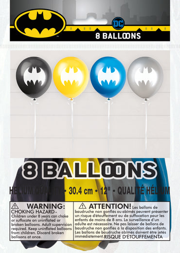 Batman Balloon 2s 8ct Latex Balloon 12"