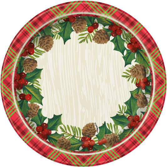 7" Plate Christmas 8ct