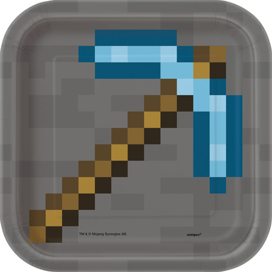 7" Plate Minecraft 8ct