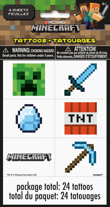 Minecraft Tattoos 24ct