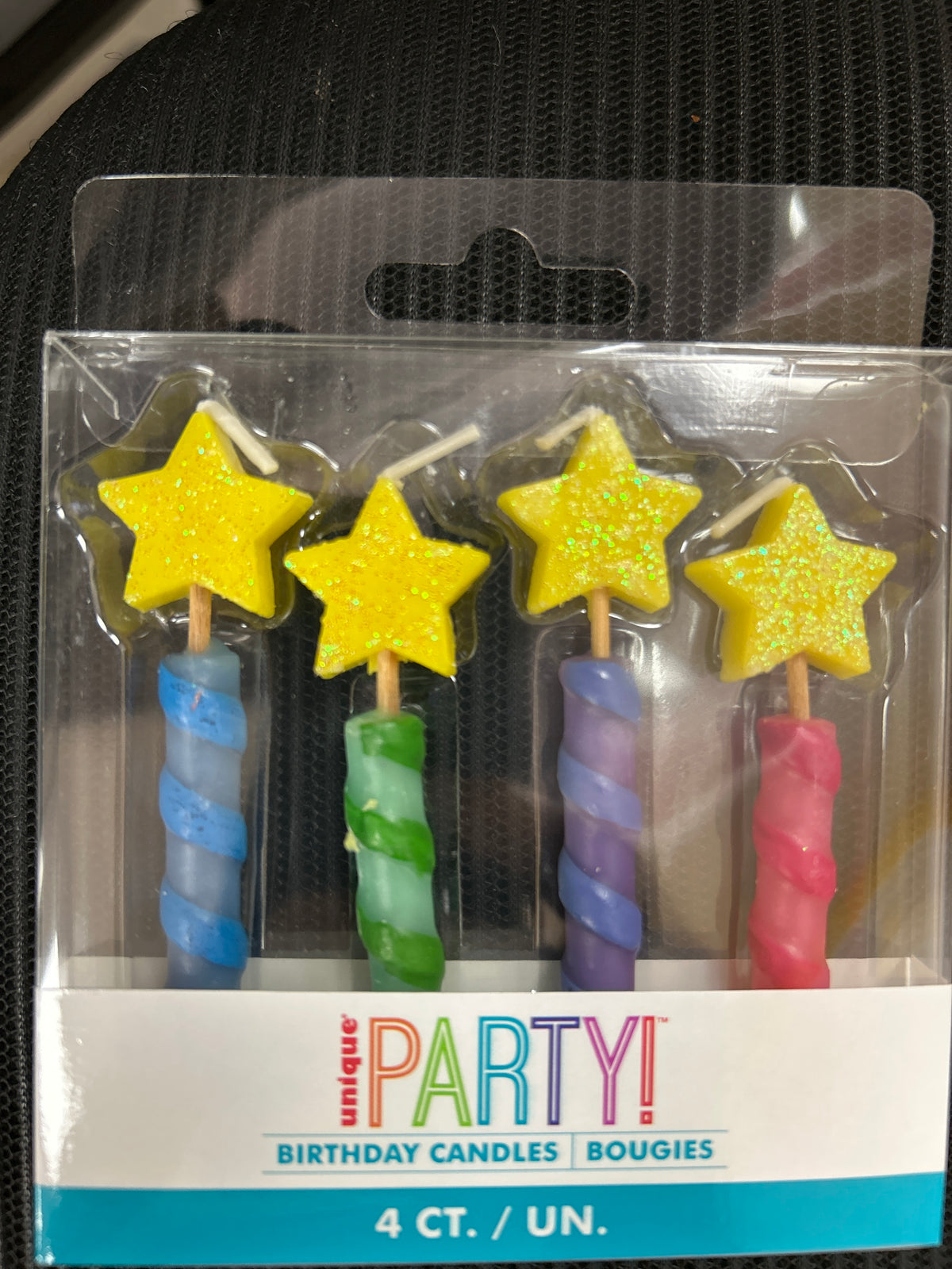 Star Top Birthday Candles 4ct