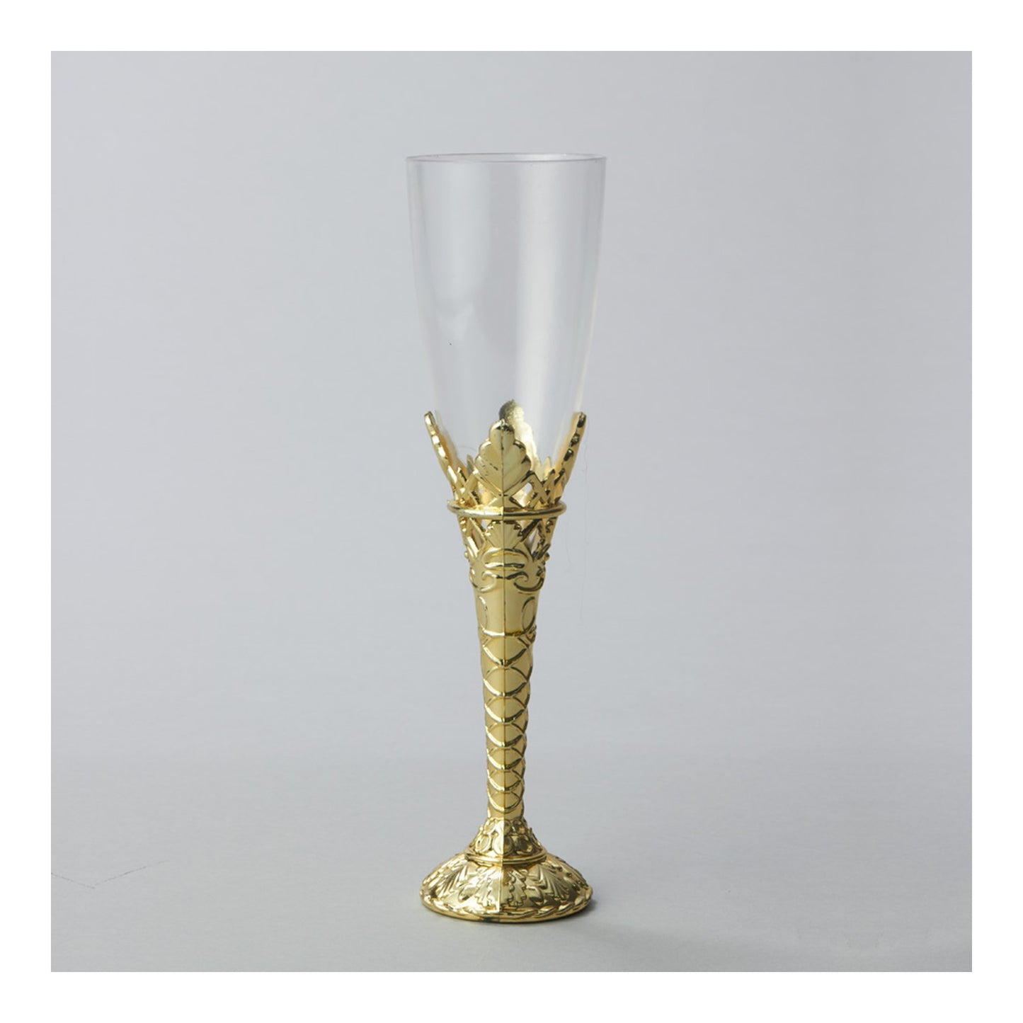8" Plastic Champagne Flutes Gold