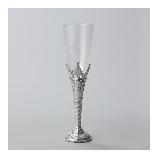 8" Plastic Champagne Flutes Silver