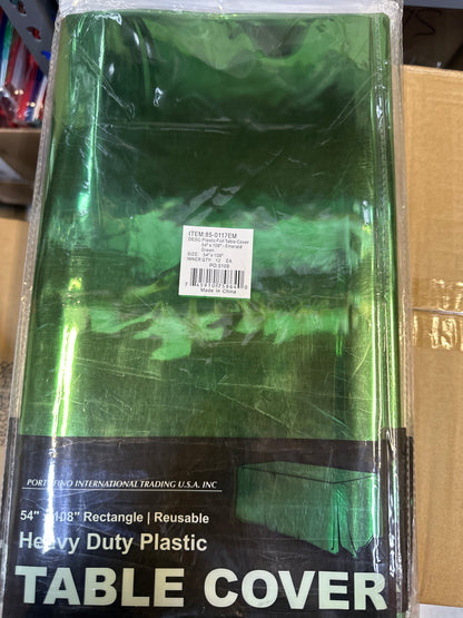 Plastic Foil Table Cover Emerald Green