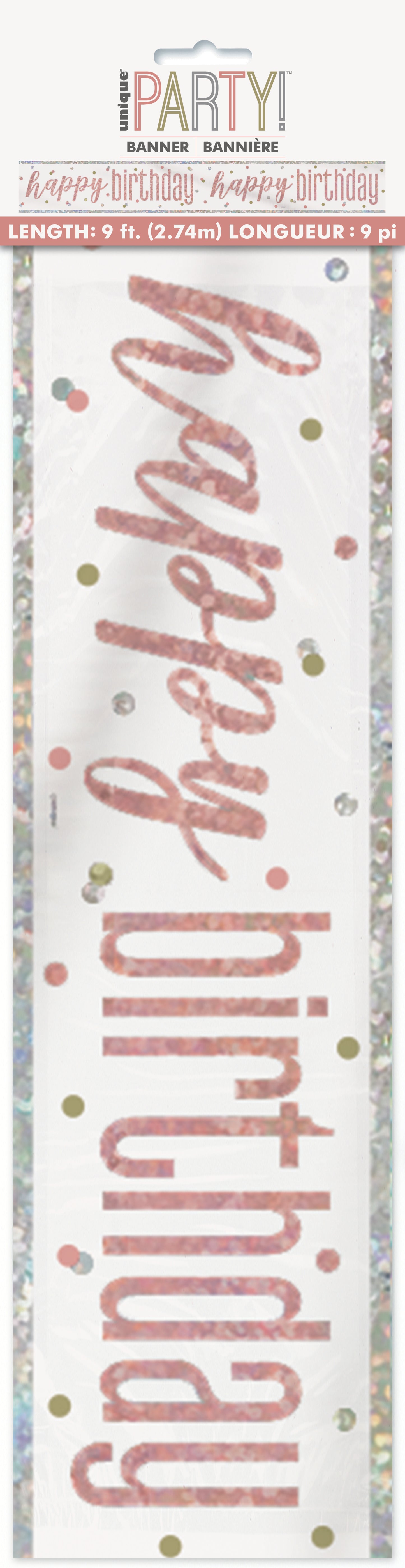 Birthday Banner Rose Gold 9ft