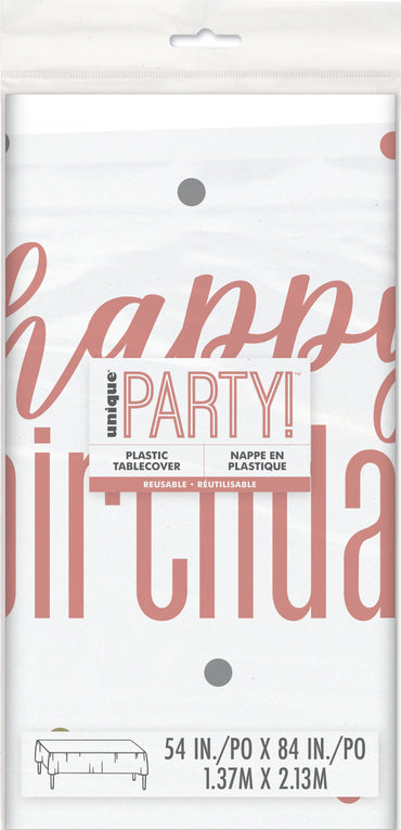 Table Cover Birthday Rose Gold
