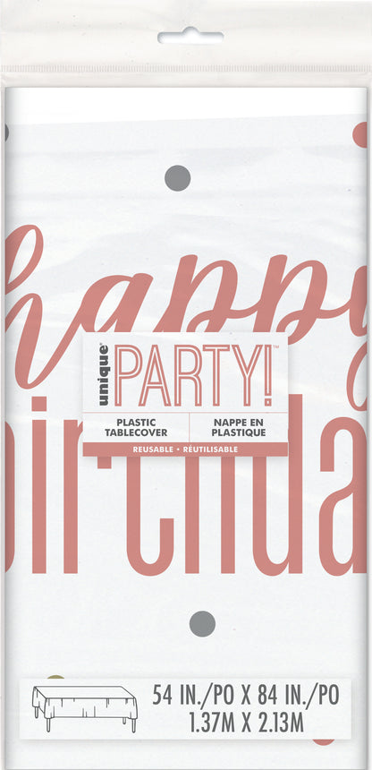 Table Cover Birthday Rose Gold