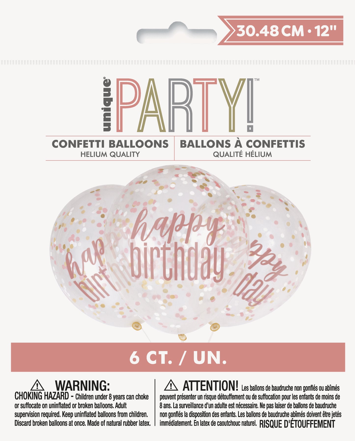 Confetti Happy Birthday 6ct Latex Balloon 12"