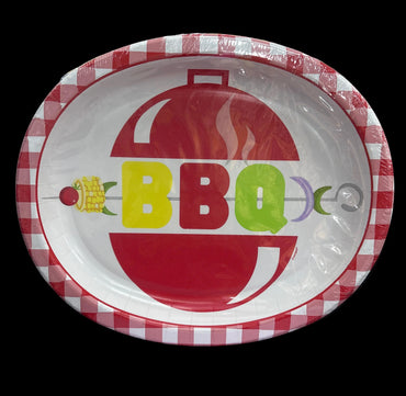 Classic BBQ Oval Plates 8 ct - Tableware (image 2)