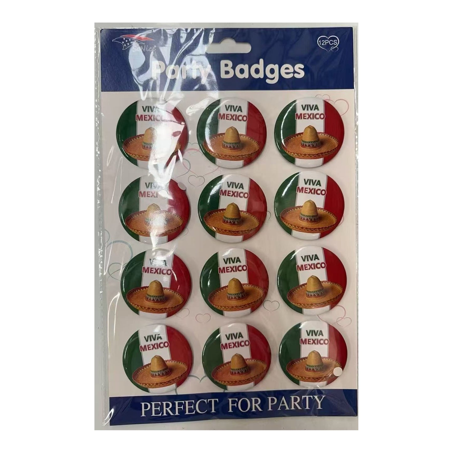 12 ct Party Badges Viva Mex 60Pk/Cs