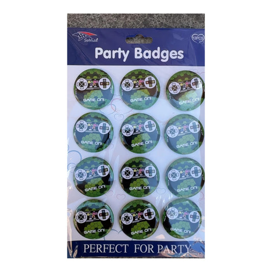 12 ct Party Badges Game On 60Pk/Cs