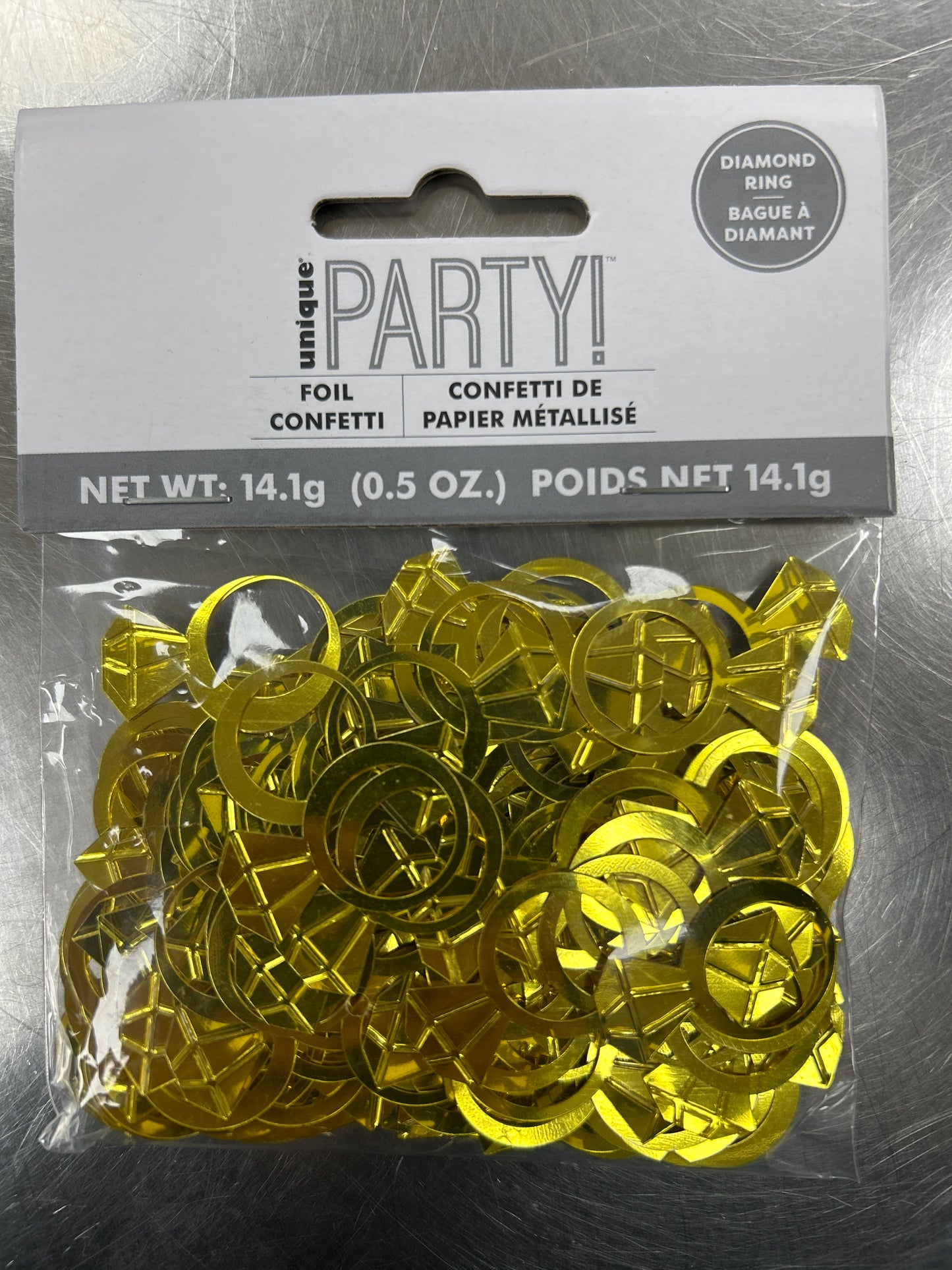 Large Gold Diamond Ring Foil Confetti 5oz