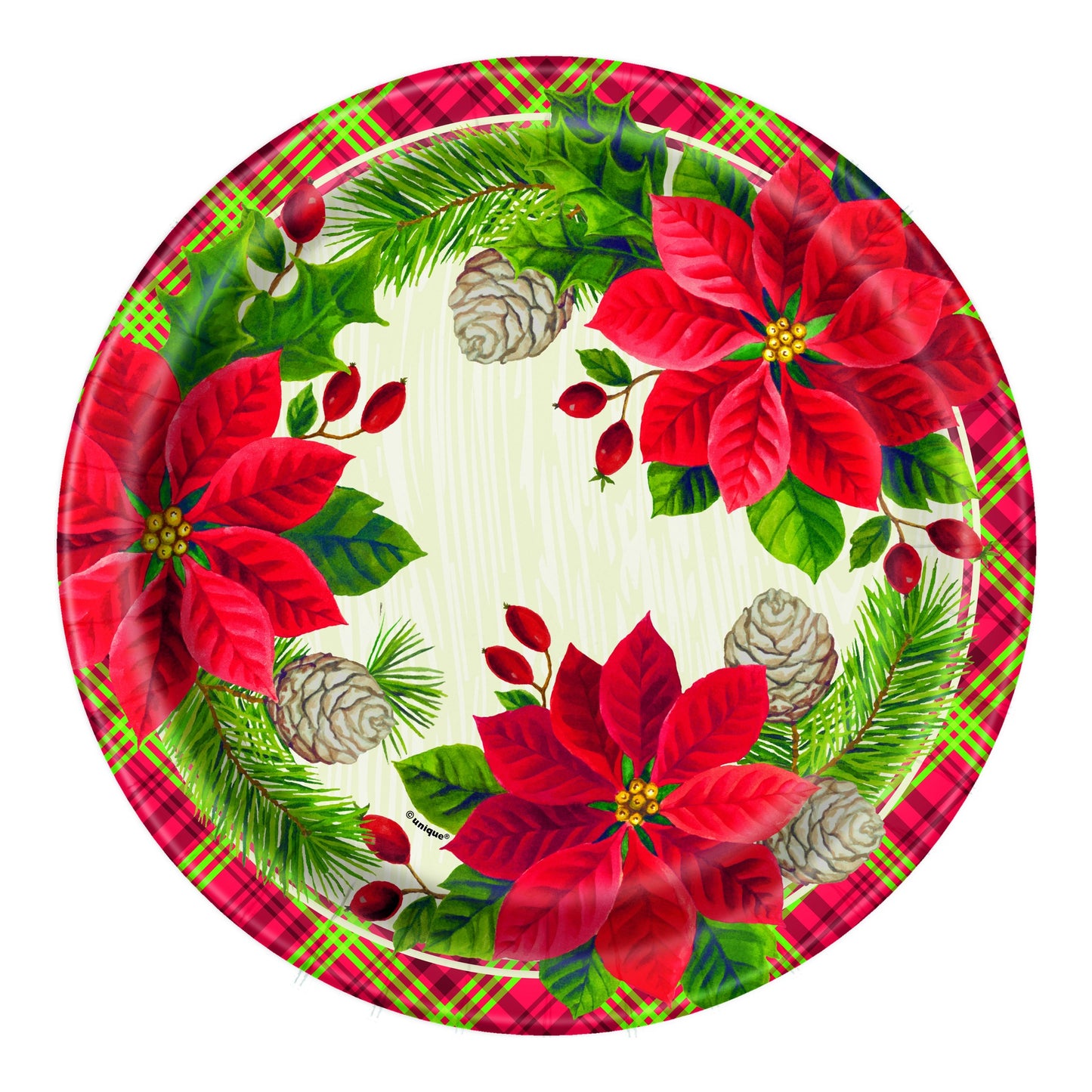 9" Poinsettia Christmas Plate