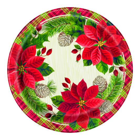 9" Poinsettia Christmas Plate