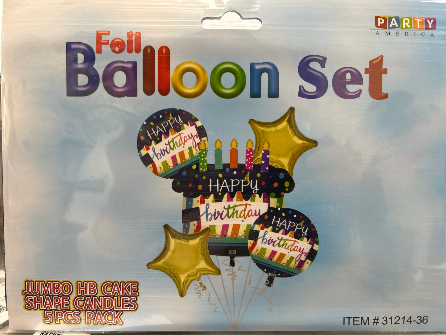 Ramo de globos "Feliz Cumpleaños" con globo gigante de pastel