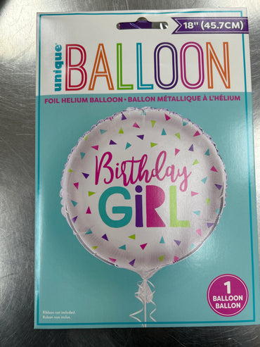 Confetti Birthday Girl Foil Balloon 18"