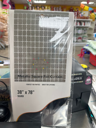 Square Foil Curtain Met.Silver